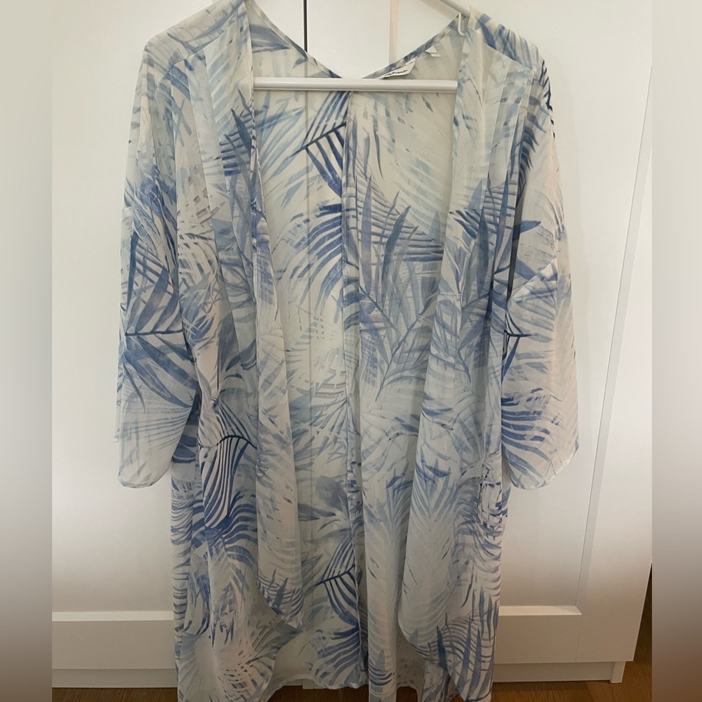 Blue tropical cover up
